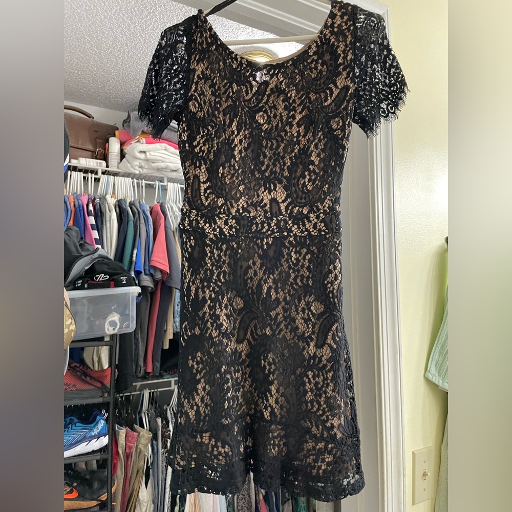 Black and nude LF lace dress